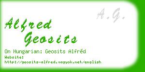 alfred geosits business card