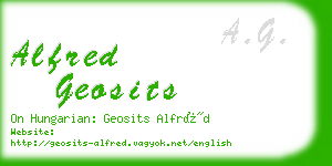 alfred geosits business card